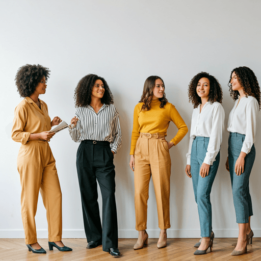 Diverse group of confident women entrepreneurs collaborating in a modern office